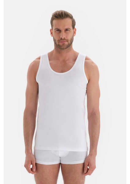 Erkek Pamuklu Geniş Yakalı Askılı Atlet D5001