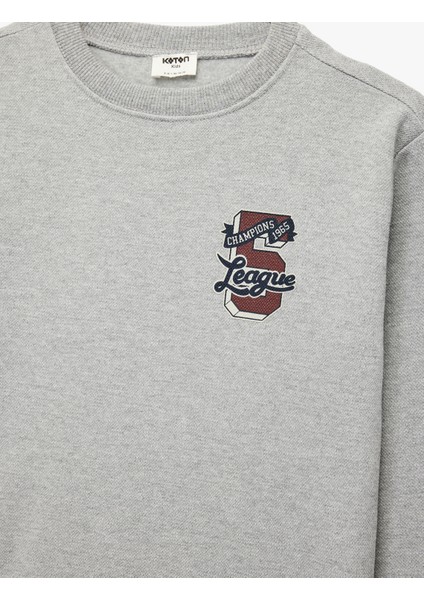 Uzun Kollu Bisiklet Yaka Baskılı Sweatshirt modelleri