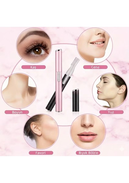 Kadın & Erkek Yüz ve Kaş Tıraş Kalemi – Pilli Mini Epilatör, Acısız Tüy Temizleme ve Favori Düzeltme Cihazı