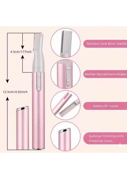 Kadın & Erkek Yüz ve Kaş Tıraş Kalemi – Pilli Mini Epilatör, Acısız Tüy Temizleme ve Favori Düzeltme Cihazı modelleri