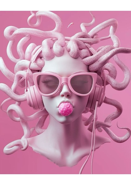 Renkli Medusa 1 :) Ev Duvar Salon Güzellik Salonu Ofis Dükkan Dekarasyon Kanvas Tablo fiyatları