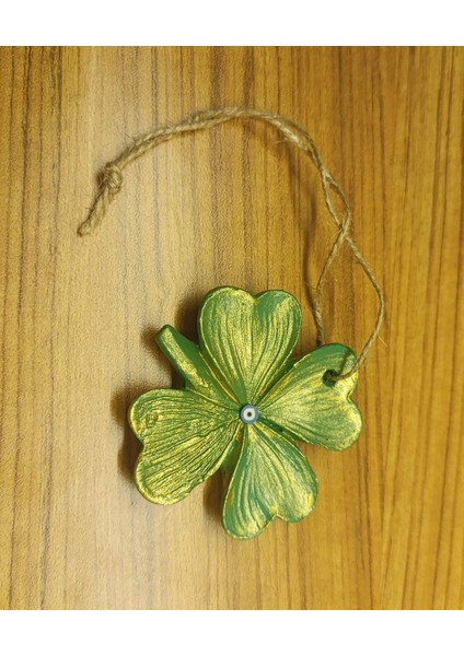 Şans Yoncası – El Yapımı Nazar Boncuklu Dekoratif Süs – Nazar Boncuklu El Yapımı Yonca Süsü - El Yapımı Dört Yapraklı Yonca Dekoru