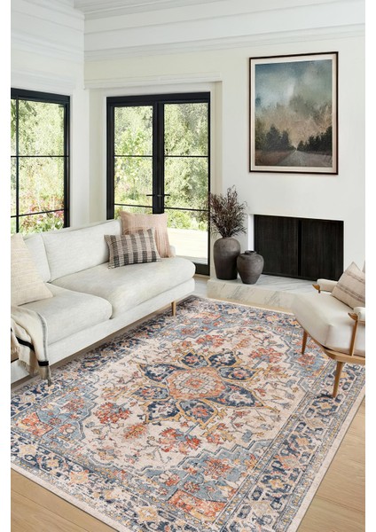 Yeni Desen Yıkanabilir Kaymaz Tabanlı Bohem Tarz Dijital Baskı Salon Halısı, Yumuşak Dokulu Lüks Halı Modeli ve 40 x 60 Mavi Renk Dikdörtgen Halı modelleri