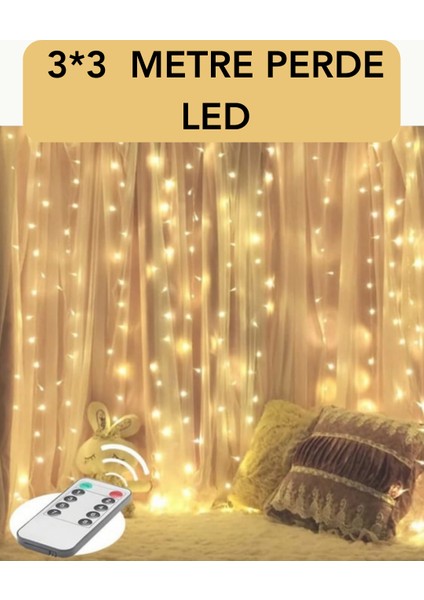 3x3 Metre Perde LED Işık – Parti ve Bahçe Dekorasyonu