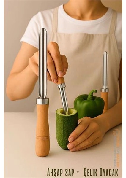 Oyacak - Dolmalık Kabak ve Biber Patlıcan Oyacağı 304 Paslanmaz Çelik fiyatları