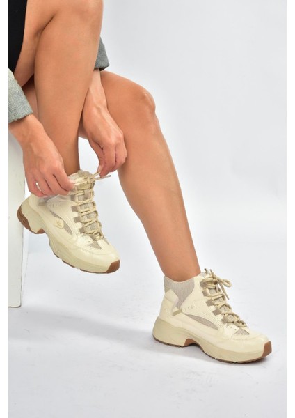 V312415009 Bej Bilekli Spor Ayakkabı Sneakers fiyatları