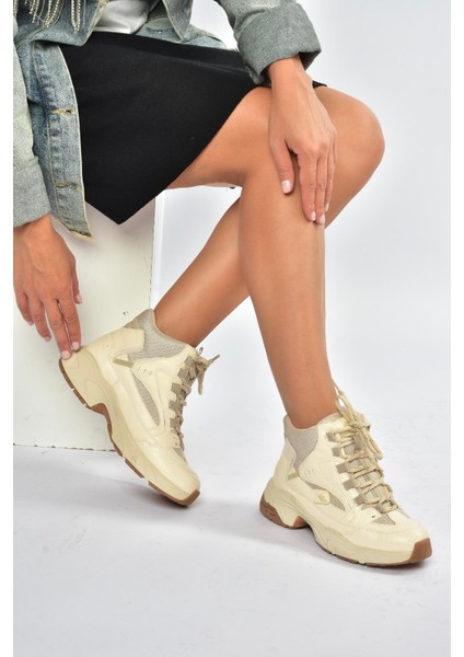 V312415009 Bej Bilekli Spor Ayakkabı Sneakers modelleri