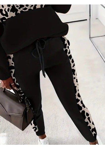 Eyesof Kadın Uzun Kollu Fermuarlı Karışık Desenli Viskon Iki Iplik Bluz ve Pantolon Ikili Takım modelleri