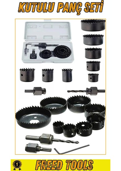 11 Parça Profesyonel Panç Seti Kartonpiyer Sunta Alçıpan Delici Testere Takımı Kartonpiyer Açma