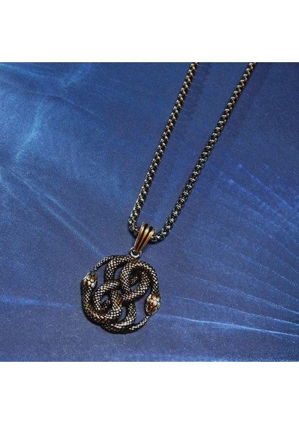 Yılan El Işçiliği 925 Ayar Gümüş Erkek Kolye fiyatları