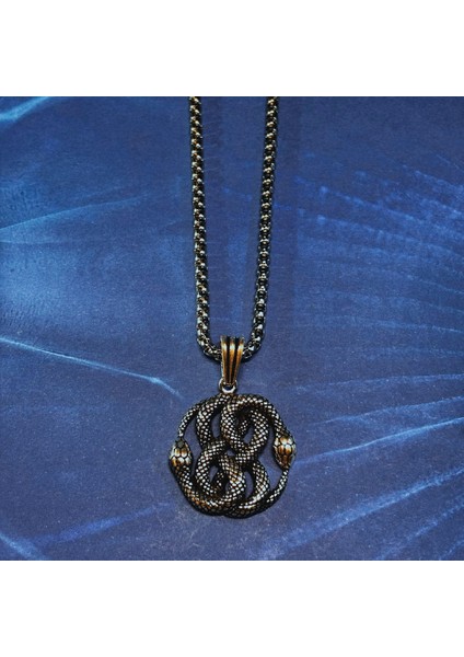 Yılan El Işçiliği 925 Ayar Gümüş Erkek Kolye fırsatları