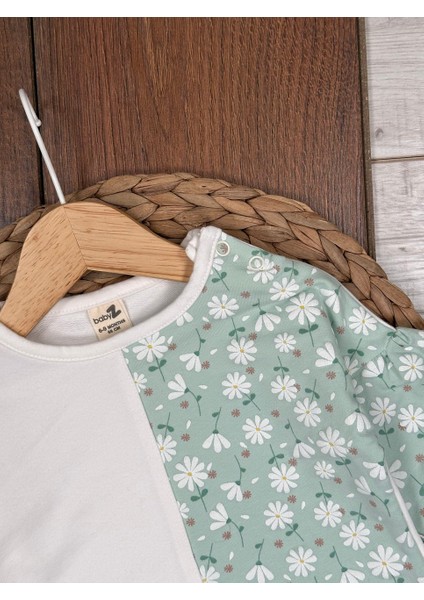 Pamuklu Çiçek Detaylı Mevsimlik 2li Kız Bebek Takım fiyatları