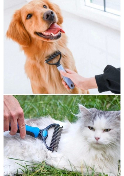 Plastik Saplı Metal Kedi Köpek Bakım Kıtık Tüy Topak Açıcı Tarak 1ADET ( Lisinya ) indirimleri