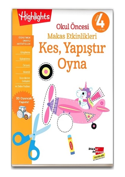 Okul Öncesi Makas Etkinlikleri Kes, Yapıştır, Oyna 4. Seviye