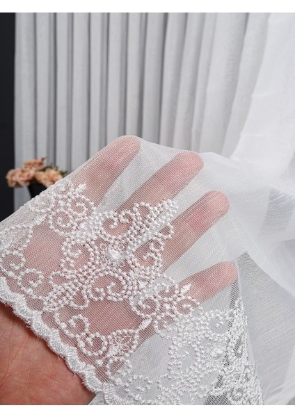 Etek Nakış Işlemeli Tül Perde (1/2.5 Normal Pile)