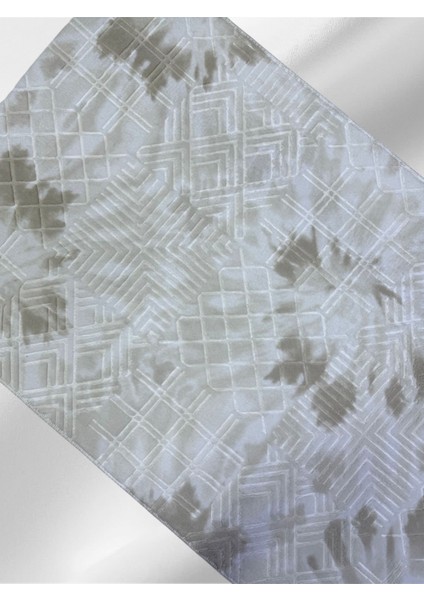 Mastel Desen Bej Renk Kesme Kaymaz Taban Halı Yolluk