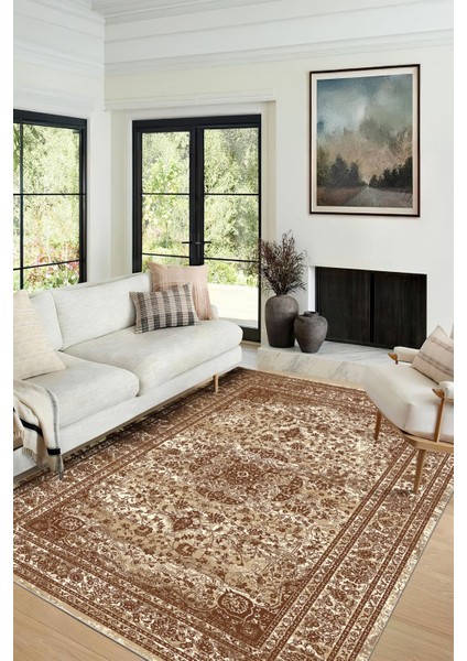 Yeni Desen Yıkanabilir Kaymaz Tabanlı Bohem Tarz Dijital Baskı Salon Halısı, Yumuşak Dokulu Lüks Halı Modeli ve 40 x 60 Bej Renk Dikdörtgen Halı modelleri