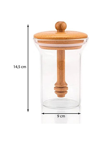 2 Adet Bambum Bee Bal Kaşıklı Cam Saklama Kabı