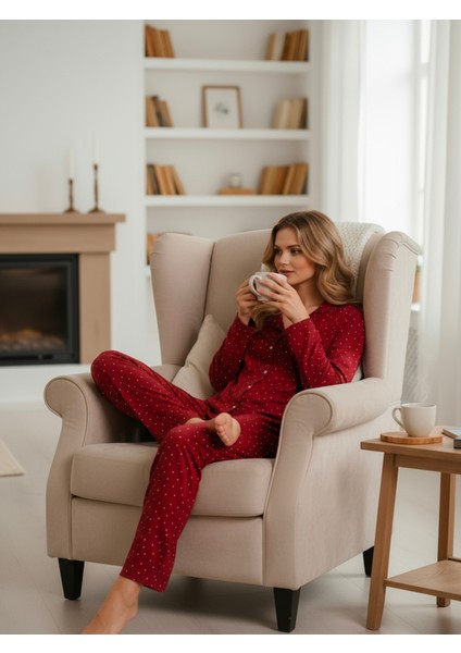 Süet Gömlek Pijama Takımı 7001 Puantiyeli indirimleri