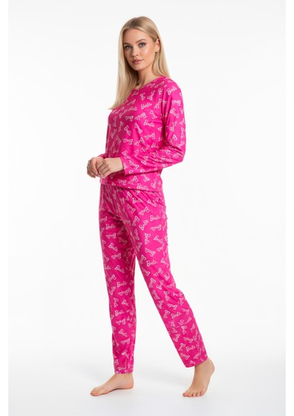 Bisiklet Yaka Süet Pijama Takımı 6002 Barbie
