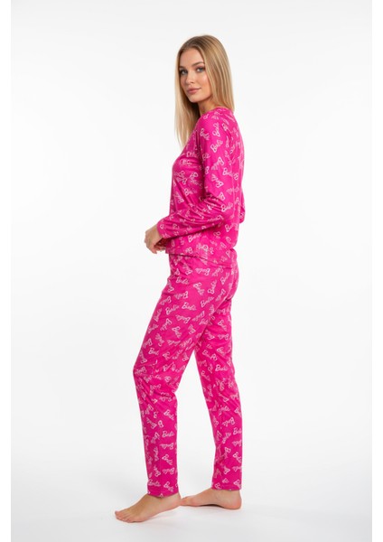 Bisiklet Yaka Süet Pijama Takımı 6002 Barbie modelleri