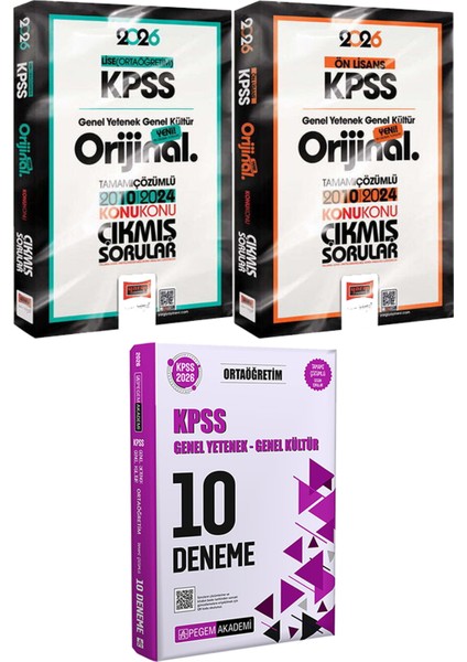 2026 Kpss Lise Ön Lisans Orijinal Çıkmış Sorular 2010-2024 - 2026 Kpss Ortaöğretim Çözümlü 10 Deneme