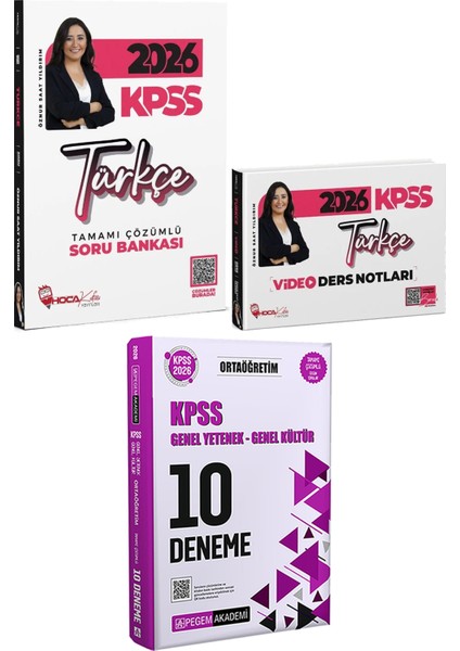 2026 Kpss Türkçe Çözümlü Soru Bankası ve Video Ders Notları - 2026 Kpss Ortaöğretim Çözümlü 10 Deneme