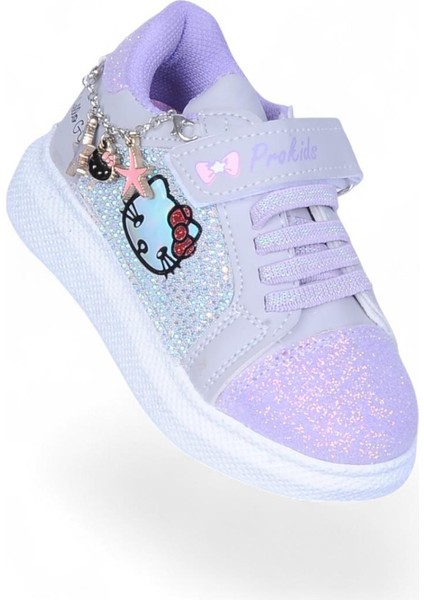 4120 Gri-Lila Kız Çocuk Sneaker Spor Ayakkabı