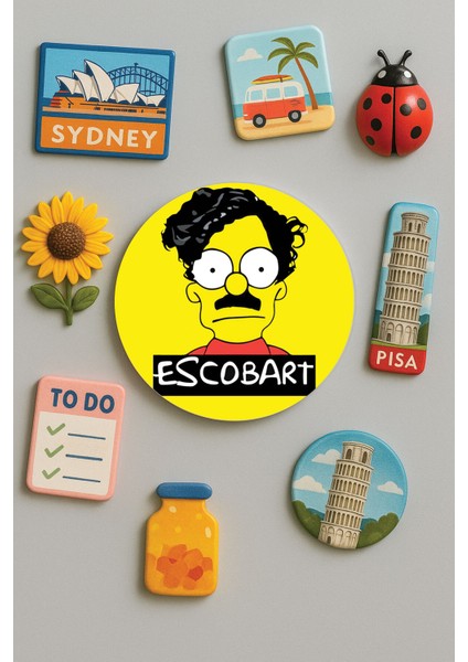 Modern ve Dekoratif Yuvarlak Buzdolabı Magneti Magnet Büyük Boy 10X10 cm - Escobart