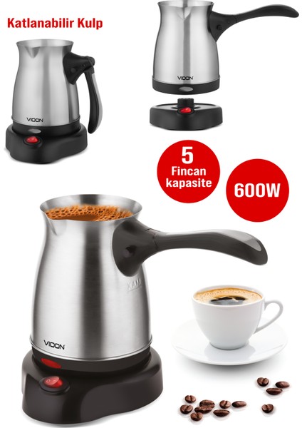 Pazaraza Vioon 5 Fincan Kapasiteli 600W Türk Kahve Makinesi fiyatları