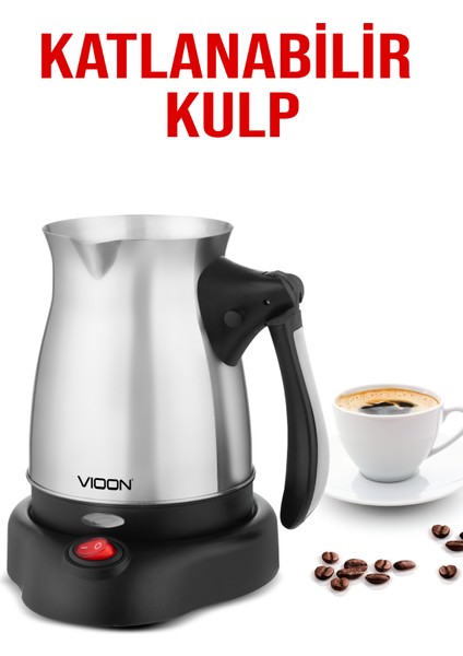 Pazaraza Vioon 5 Fincan Kapasiteli 600W Türk Kahve Makinesi