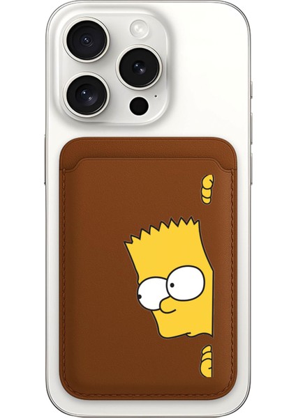 iPhone 11 12 13 14 15 16 17 Pro Max Plus Air Magsafe Mıknatıslı Kahve/taba Kartlık Bart