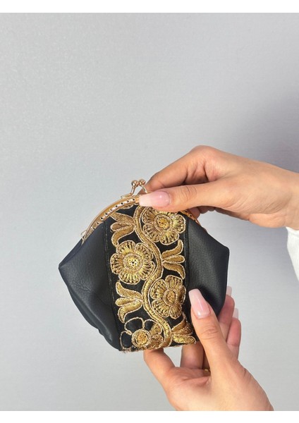 Osmanlı Motifli Deri Kadın Cüzdan 14X13 cm