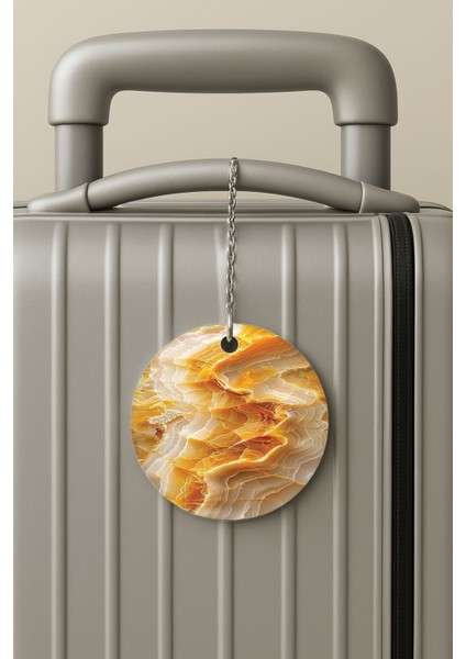 Pleksi Zincirli Bavul Etiketi Seyahat Tatil Için Tasarım Valiz Etiketi Hawaii Marble