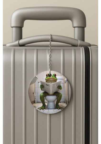 Pleksi Zincirli Bavul Etiketi Seyahat Tatil Için Tasarım Valiz Etiketi Wcde Kurbağa