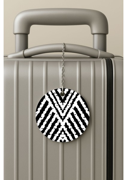 Pleksi Zincirli Bavul Etiketi Seyahat Tatil Için Tasarım Valiz Etiketi Siyah 745