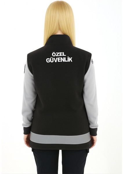 Kışlık Kadın Önden Yazılı Nakış Işlemeli Polar Özel Güvenlik Yeleği -Tunik modelleri
