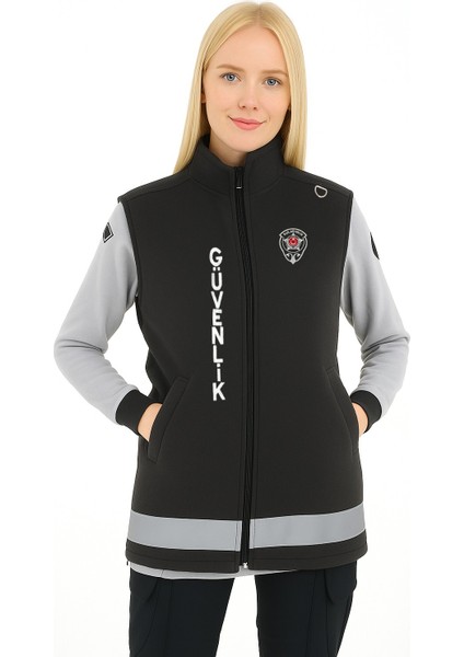 Kışlık Kadın Önden Yazılı Nakış Işlemeli Polar Özel Güvenlik Yeleği -Tunik indirimleri