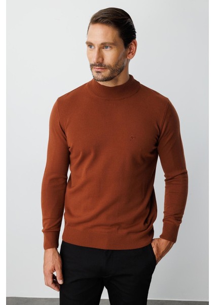 Kiremit Standart Fit Dar Kalıp Yarım Balıkçı Düz Triko fiyatları