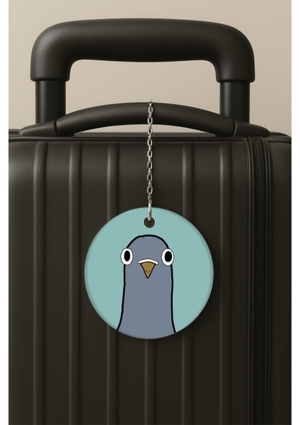 Martı Desenli Uv Baskılı Pleksi Bavul Etiketi Seyahat Tatil Valiz Etiketi