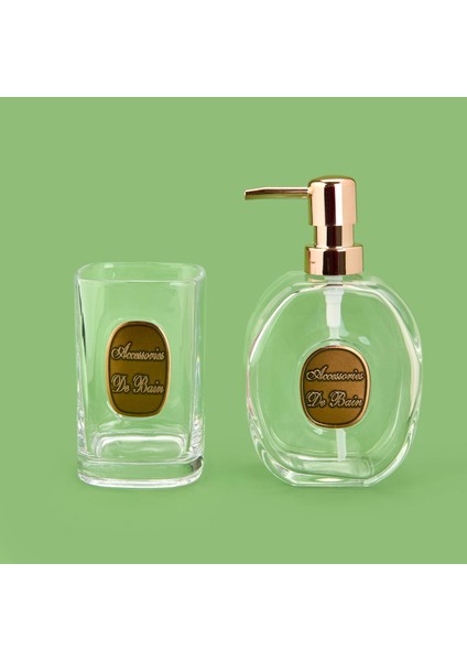 Bath 2'li Banyo Sıvı Sabunluk Seti - Rose / Şeffaf