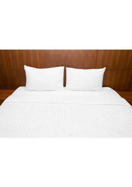 Tek Kişilik Çizgili Pamuk Saten Nevresim | 160X230 | Mix & Match | Otel Serisi