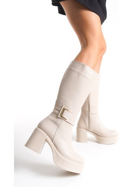 Kadın Aksesuarlı Kalın Taban & Topuklu Çizme 914311-Z fiyatları