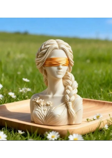 Gold Detaylı Gözü Bağlı Kız Dekoratif Mum modelleri