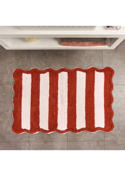 Soft Tufting Line Banyo Paspası - Ekru / Kiremit - 60X90 cm fiyatları