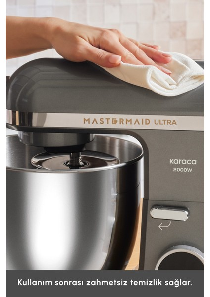 2000W Yüksek Güçlü ve 7 Litrelik Büyük Hazneli Dijital Ekranlı Çırpma, Karıştırma ve Hamur Yoğurma Makinesi & Mutfak Şefi + Hassas Mutfak Tartı