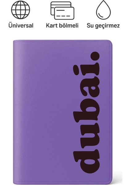 Pasaport Kılıfı Pasaportluk Desenli Pasaport Kabı Su Geçirmez Dubai