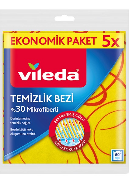 2 Adet %30 Mikrofiber Düz 5'li Temizlik Bezi fiyatları