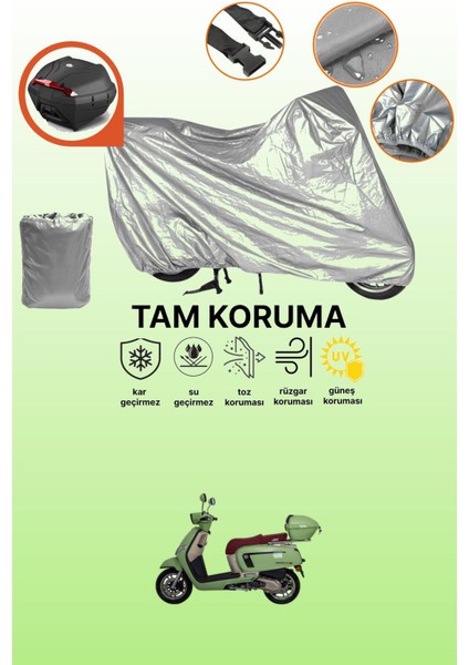 Gri Arka Çanta Uyumlu Altai Ristretto 125 Uyumlu Motor Brandası, Koruyucu Örtü