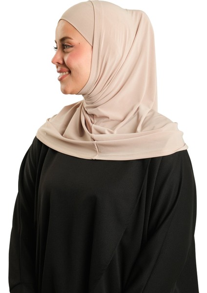 Sütlü Kahve Pratik Hazır Geçmeli Boru Boneli Ikili Tesettür Eşarp Sandy Düz 2501_26 fiyatları